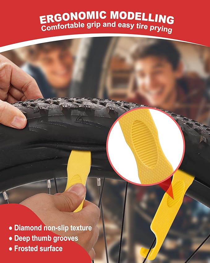 Bike Tire Repair Kit, Bicycle Inner Tube Puncture Patch Kits with 20 PCS Vulcanizing Patches, User Manual, Metal Rasp and Tire Lever, Bike Patch Kit for Mountain and Road Bike