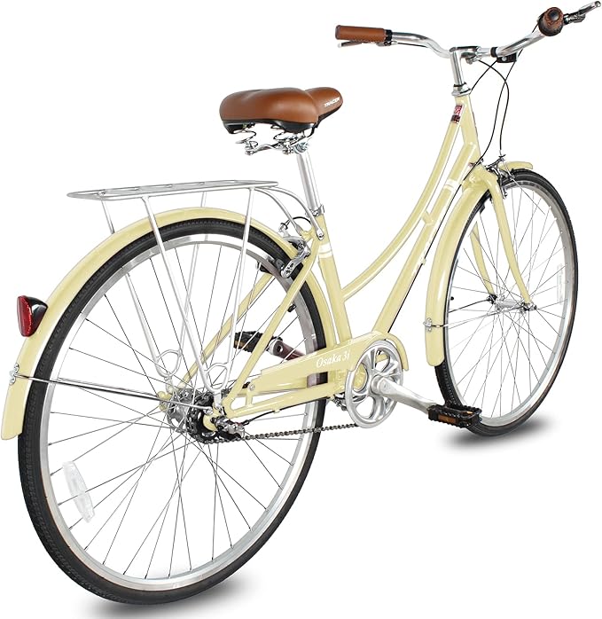 Tracer Osaka Hybrid Bikes, Steel Frame, Shimano Nexus Inter 3/7 Speed, Brown Seat Brown Grips, Road Bike, City Bike, Multiple Colors