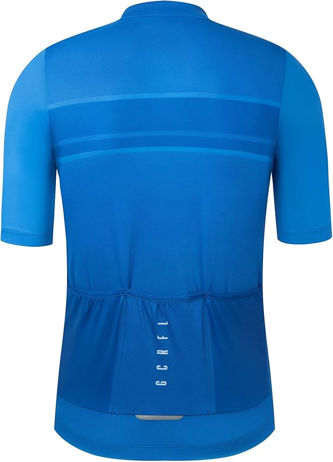 GCRFL Cycling Jersey Men Shorts Sleeves Road Bike Jersey Bicycle Tops Shirt, Zipper Pocket UPF 50+ Lightweight PRO Race Fit
