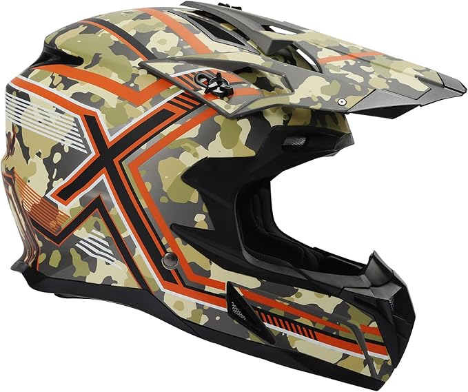 TCT-MOTORPARTS DOT Motorcycle Adult Full Face Helmet Camouflage Off Road Dirt Bike Motocross ATV MTB Helmet for Men Women Medium