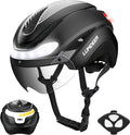 LUMDEER Smart E-bike Helmet with Remote Controlled Turn Signals, Electric Scooter Helmet for Adults with Front & Rear LED Lights, Bike Helmet with Photochromic Visor & Auto Brake Light for Men & Women