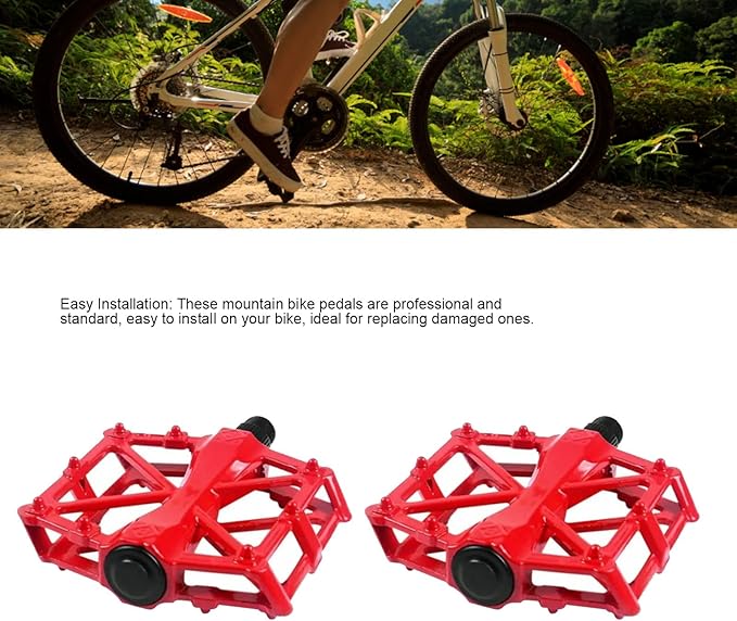 Mountain Bike Pedals Aluminum Alloy Stable Hollow Design Light Weight High Strength Wide Road Bike Pedal Set