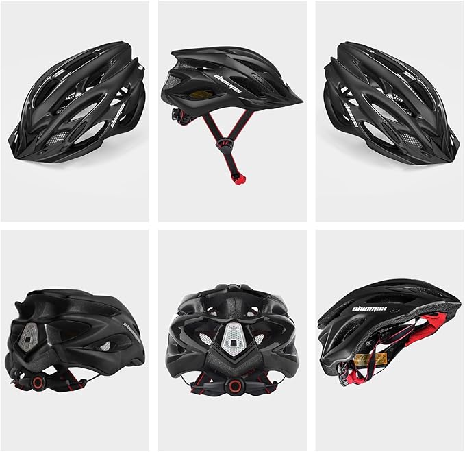 Bike Helmet Men Women, Shinmax Bicycle Helmet with Rear Light and Detachable Visor