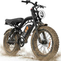 Electric Bike for Adults, 1500W-3000W Peak Ebike with Full Suspension, 20" x 4.0 Fat Tire Retro Scrambler Moped Style, 48V/52V Long Range All-Terrain Electric Bicycle, UL 2849 Certified