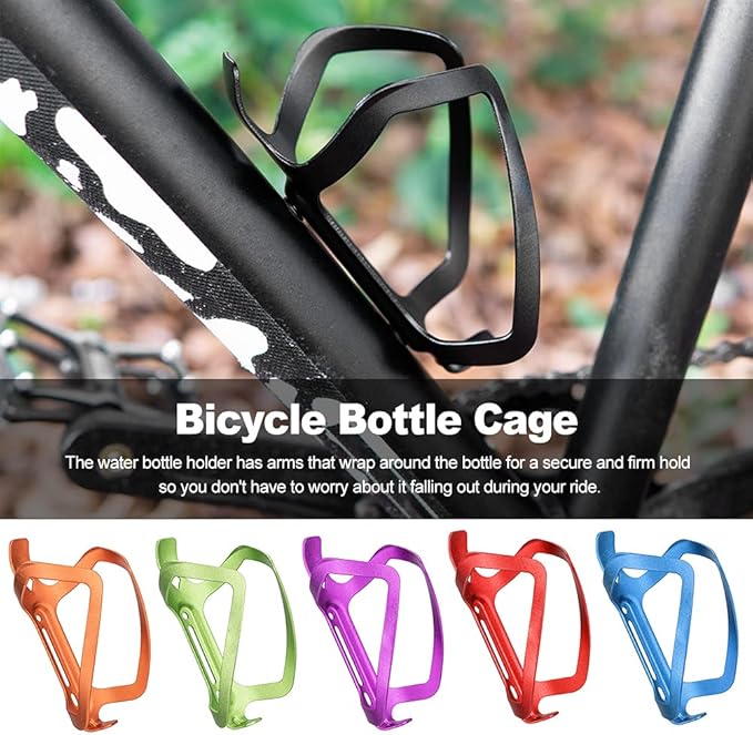 Bike Water Bottle Holder Universal Bicycle Bottle Cage with Screws,Durable, Lightweight,Great for Road and Mountain Bikes(Purple)