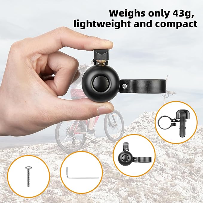 ROCKBROS Bike Bell Classic Bicycle Bell Road Bike Bells for Adults with Loud Sound and Fit for 1.06-1.18in/27-30mm Bicycle Handlebars