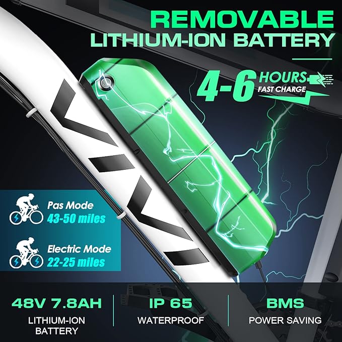 Vivi Electric Bike for Adults, Peak 1000W Ebike 26" Electric Mountain Bike, 22MPH Adult Electric Bicycles Commuter Ebike with 48V Battery, Up to 50 Miles, 21 Speed, SGS Certified to UL2849