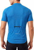 Spotti Men's Cycling Bike Jersey Short Sleeve with 3 Rear Pockets- Moisture Wicking, Breathable, Quick Dry Biking Shirt