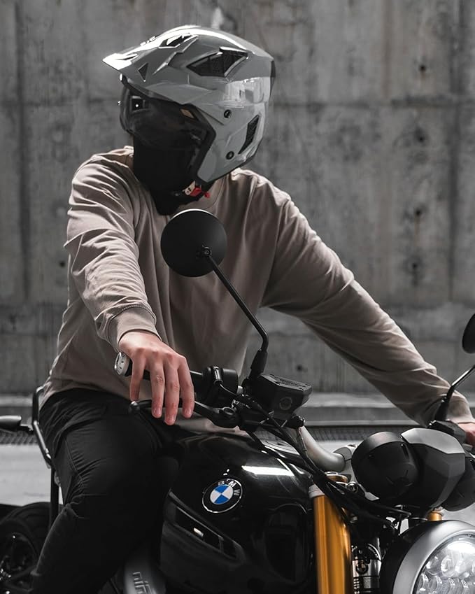 ILM Open Face Motorcycle 3/4 Half Helmet for Men and Women, Vintage Retro Helmet with Visor for Moped ATV Cruiser Scooter DOT Model Z302(Gray,Small)