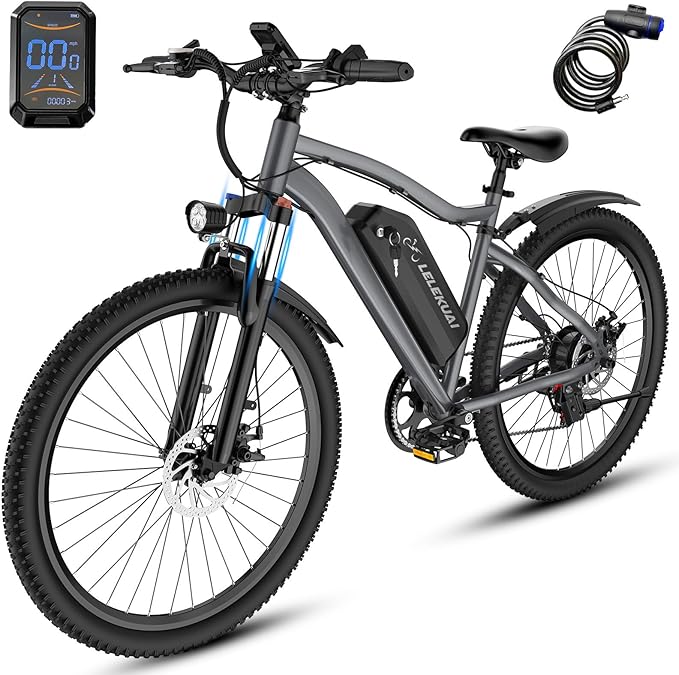 Electric Bike for Adults, 26" Commuter Ebikes with 5-Level Pedal Assist & 7 Speed Gears, 25MPH, 720W Motor, 375Wh Battery, 50 Miles, Lockable Suspension Fork, Lightweight Electric Mountain Bicycles.