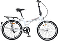 24" Folding City Bikes Steel Frame 7 Speed Folding Bikes,Lightweight Folding Bikes，Folding Commuter Bike for Adults/Men/Student，Bike with Rear Rack，Adjustable Stem，3 Colors