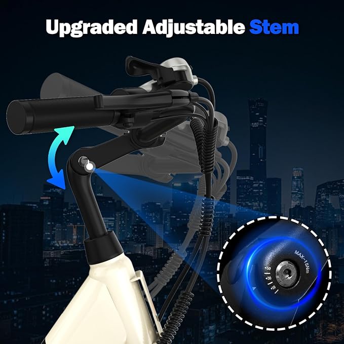 Electric Bike for Adults, 1000W Peak Motor, 60 Miles 22Mph Electric Bike, 26" Commuter E Bikes with 48V 10.4Ah Removable Battery, Step-Thru Ebike, Adjustable Stem, 7-Speed & Front Suspension