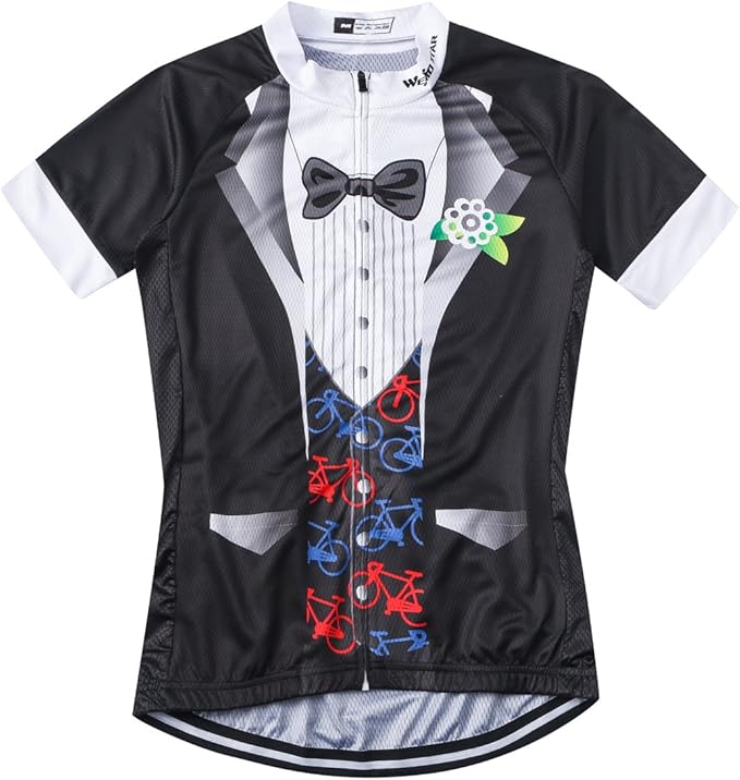 Weimostar Men's Cycling Jersey Short Sleeve Bike Clothing Multicolored Diamond