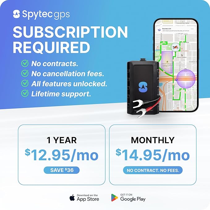 Spy Tec Pulse Moto GPS Motorcycle Tracker - Waterproof Real-Time Tracking w/ 5 Second Updates - Ideal Hard-Wired GPS Tracking for Vehicles Like Mopeds, Scooters, Boats, ATVs | Needs Subscription
