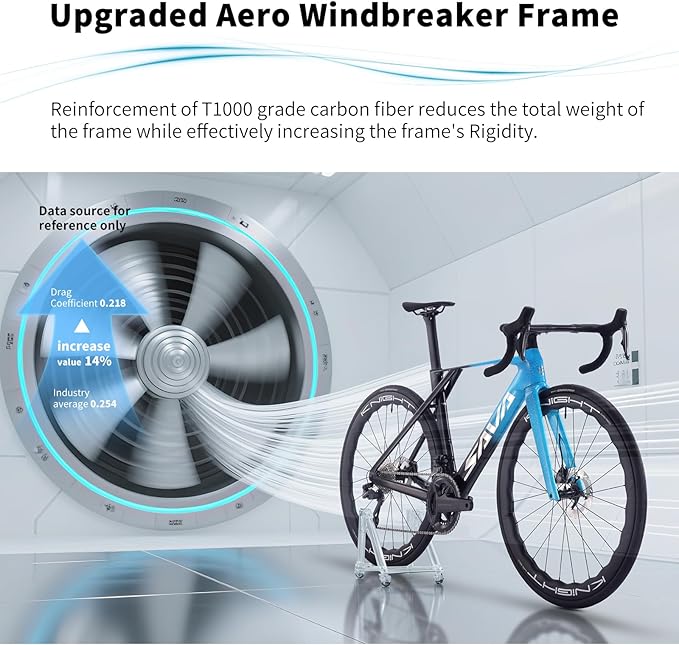SAVADECK SLR8-Ultegra Full Carbon Road Bike, Carbon Fiber Frame Racing Bicycle with Shimano 105 R8170 24S Groupset, Hydraulic Disc Brakes, Ultra-Light Carbon Bike for Adults
