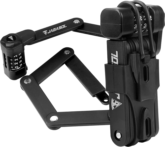 Compact Folding Bike Lock Compact Lightweight High Security Anti-Theft Bicycle Lock 33.46in with Combination Lock for Bikes or Scooters