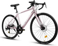 700C Bent Handlebar Road Bike,16 Speed Hybrid Road Bike,Men's and Women's Hybrid Commuter Bike
