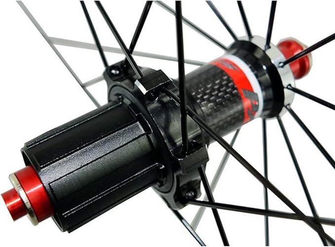 Carbon Fiber 700C Road Bikes Wheelset 40mm Aluminum Rim Front + Rear Wheel C/V Brake Quick Release 7 8 9 1011 Speed Matte