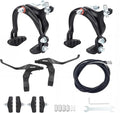 MEGHNA Bike Caliper Brake Set Aluminum Alloy Front and Rear Bike Brake Lever C Brake Set with Cables and Brake Pads Rim Brake for BMX Hybrid Bike Cruiser Bike Mountain Bike