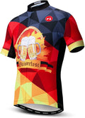 Men Cycling Jersey Skull Bike Short Sleeve Tops Quick-Dry Reflective 3-Pockets S-3XL