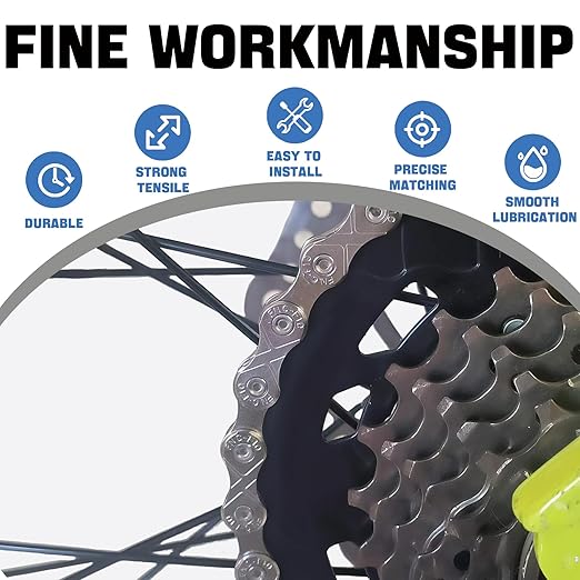 6/7/8/9/10/11/12 Speed Bike Chain – High-Strength, Durable & Smooth-Shifting for Road/Mountain Bikes (10-Speed)