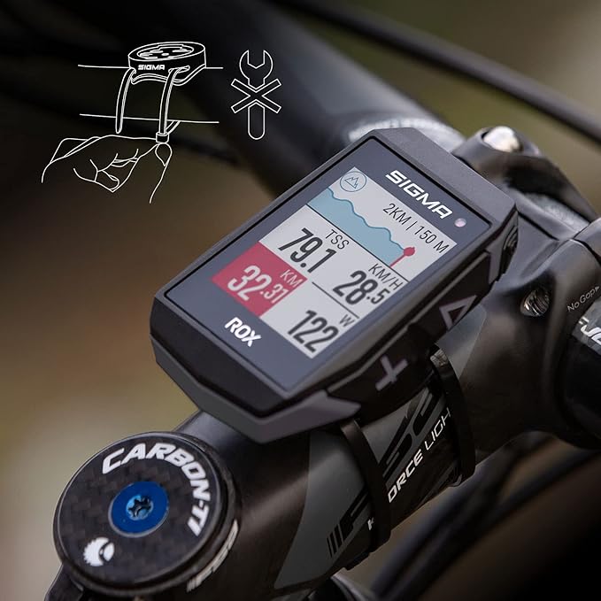 SIGMA Sport ROX 11.1 EVO GPS Bike Computer, Black, Navigation, Workout, Indoor & Outdoor Training, Quick Mounting, E-Bike Ready, Smart Phone Connectivity, Lightweight, IP67 Water Resistant