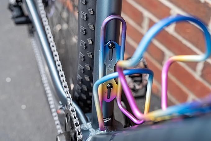 SILCA Sicuro Titanium Water Bottle cage | Cages for Bike with 21mm Fore/AFT Adjustment | Lighter Than Steel and Stronger Than Carbon and Alloy 30g | Hand Bent and Laser Welded in Indiana | USA Made