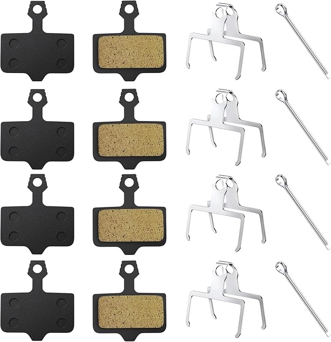 4 Sets Bike Brake Pads, Universal Bicycle Brake Pads - Semi-Metallic Low-Noise Ebike Brake Pads for MTB/Road Bikes, Disc Brake Pads Suitable for Avid Elixir E1 E3 E5 E7 E9 ER CR XO XX DB1 DB3 DB5