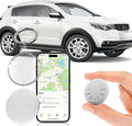 Hidden GPS Tracking Devices,Real Time GPS Tracker for Vehicles Work with Apple Find My(iOS Only),Car GPS Tracker with Magnetic Case,No Monthly Fee,No SIM Card Required (Waterproof White,1PCS)