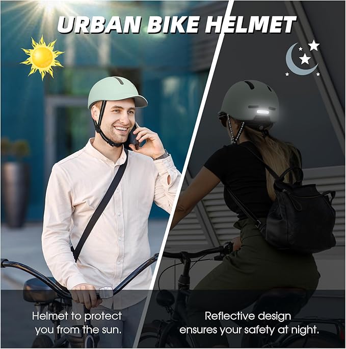 Shinmax Adult Bike Helmet for Men & Women - Lightweight Adjustable Baseball Cap Style Cycling Helmet with Reflective Strip, Perfect for Urban Commuter & Road Biking