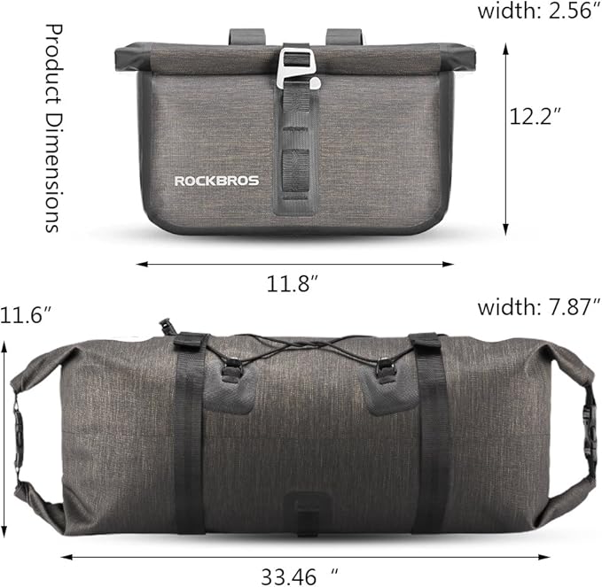 ROCKBROS Waterproof Handlebar Bags 12L-20L Bikepacking Bags Front 2 Dry Packs for MTB Road Bicycles Bikepacking Accessories