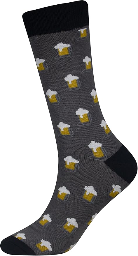 Cansok Men's 2/4 Packs Fun Crazy Novelty Dress Crew Socks