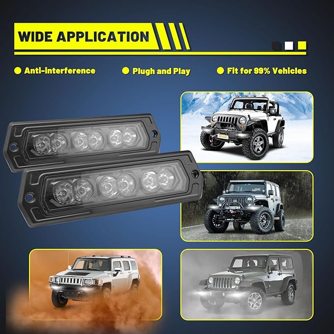YCHOW-TECH Flush Mount LED Pods 2PCS 7 Inch 120W CREE LED Spot Backup Reverse Light Offroad Driving Lights Flush Mount LED Bumper Light Bars with Wiring Harness Kit for Truck Pickup ATV UTV SUV Ford