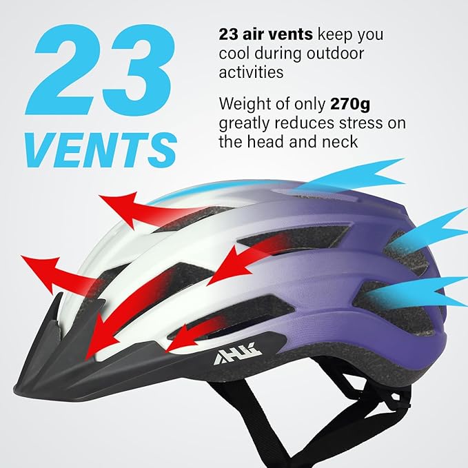 Youth Adult Road Bike Helmet, Men Women Adjustable Mountain Bicycle Helmet with Detachable Visor, 2 Sizes for Age 8-14+ Youth, Kids, Adult
