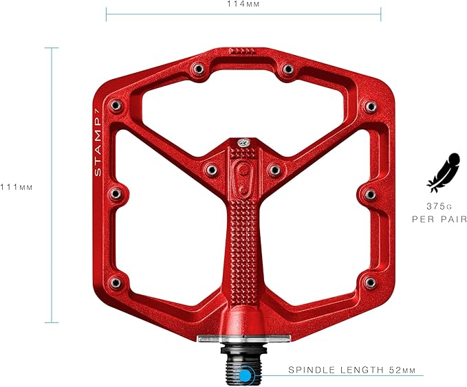 Crankbrothers Stamp Flat MTB Pedals - Size-Specific, Lightweight, Versatile, Durable Bike Pedals