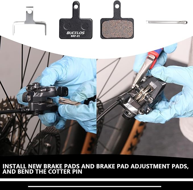 BUCKLOS Bike Disc Brake Pads for TRP Tektro Shimano MT200 Deore Br-M575 M525 M515 T615 T675 M505 M495 M486 M485 Ridstar Q20,Bicycle Disk Brakes Pads for Mountain Bike/Electric Bike/Road/Scooter/Ebike
