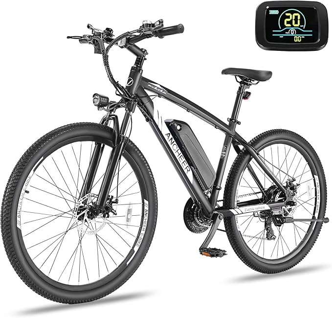 ANCHEER Electric Bike for Adults, Peak 750W Ebike, 3 Hours Fast Charge, 60 Miles Electric Bicycle with 48V/499Wh Battery, 27.5 ''Hummmer Electric Mountain Bike with LCD Display, 21/24 Speed | Peak 750W, Ebike, 3 Hours Fast Charge, 60 Miles, Electric Bi...