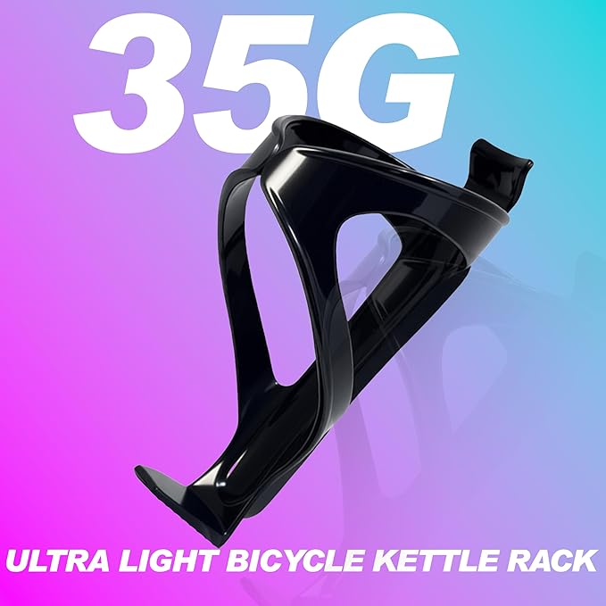 Bike Water Bottle Holder, Ultra-Light Water Bottle Bike Cage with Stainless Steel Screws Tool, Universal Bike Cup Holder, for Road MTB Mountain Bikes (2, Black)