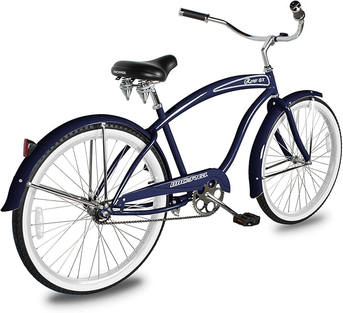 MICARGI 24/26 Inch Adult Cruiser Bicycle Hybrid Bike 1/7 Speeds Commuter Bike for Women, Men, Seniors,Step-Through or Step-Over Bike Steel Frame Multi Colors Style
