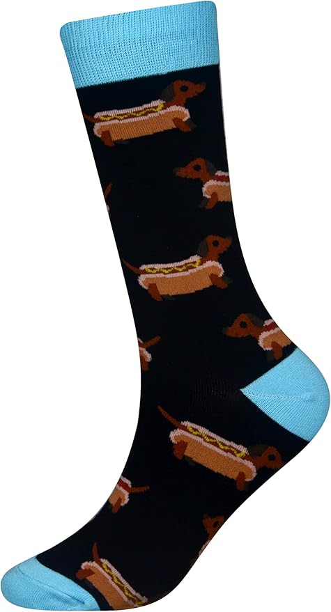 Cansok Men's 2/4 Packs Fun Crazy Novelty Dress Crew Socks