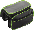 Bike Handlebar Bag Waterproof Pu Top Tube Bike Storage Pouch Large Capacity for 6.2-inch Phone Cycling Front Frame Bag