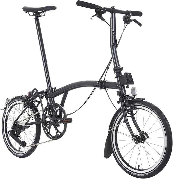Brompton Superlight Folding Commuter Bike P Line 4-Speed | Compact Urban Bike for Adults, Titanium Rear Frame