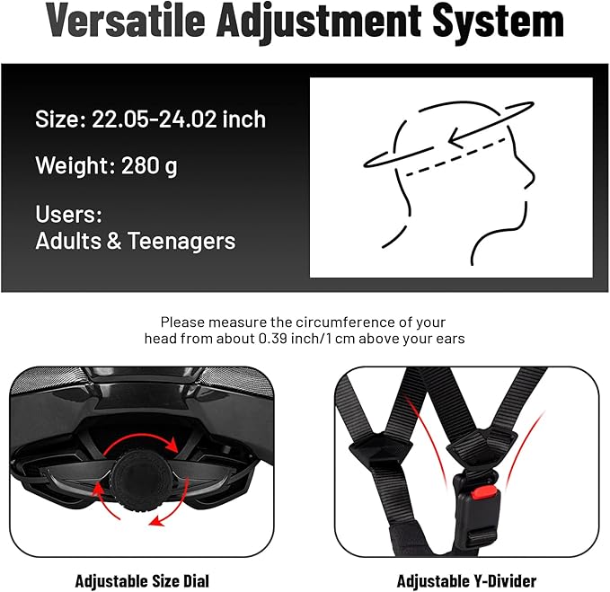 Adult Bike Helmet, SIFVO Road Bike Helmet Adjustable 55-58cm, Magnetic Buckle Lightweight Cycle Helmet for Men and Women Commuting Cycling Scooter Helmet