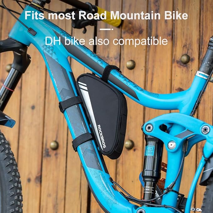 ROCKBROS Bike Frame Bag Triangle Bike Pouch Bag Bicycle Storage Bag Small Road Mountain Bike Bag 0.7L Bike Tool Bag