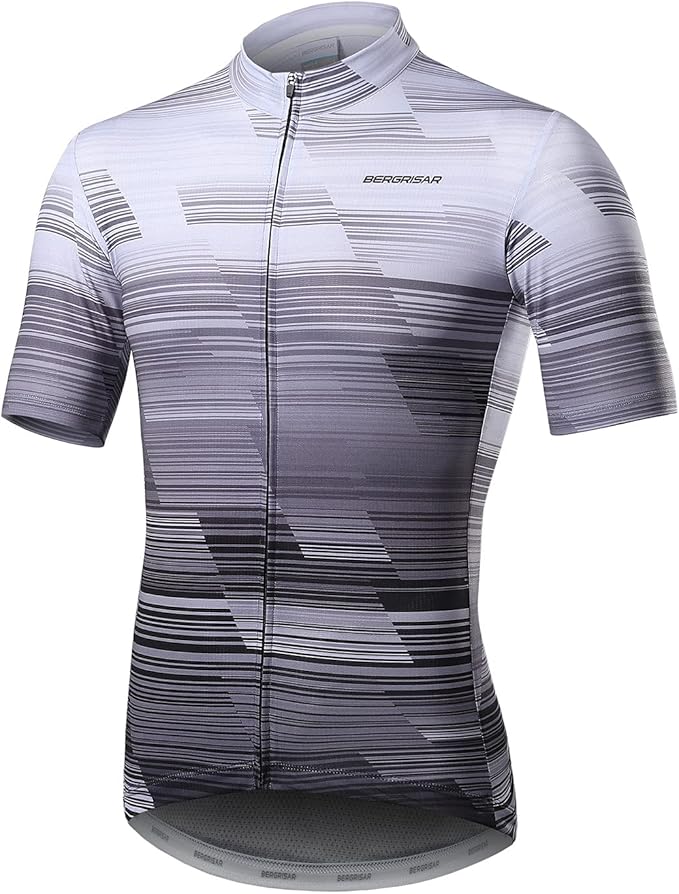 BERGRISAR Cycling Jersey Mens Bike Shirts Short Sleeve Bicycle Biking Clothes with Pockets Reflective