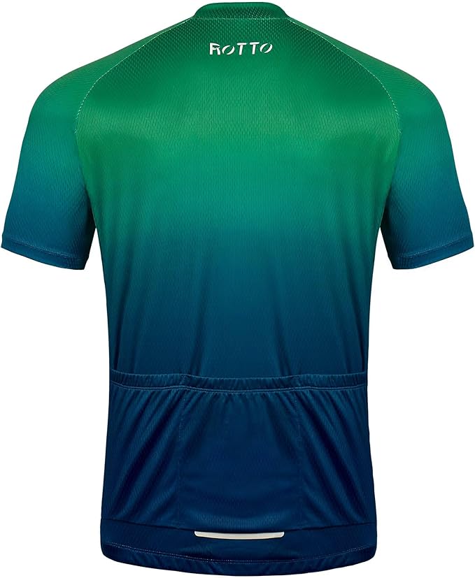 ROTTO Cycling Jersey Mens Bike Shirt Short Sleeve Gradient Color Series