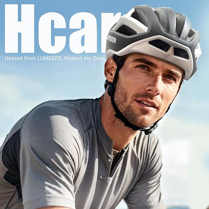 LUMDEER Adult Bike Helmet for Men and Women-Magnetic Taillight, Magnetic Clasps, Lightweight Shockproof, CPSC Safety Certified for Aerodynamic Road Cycling, Mountain Biking & Cyclocross Helmet