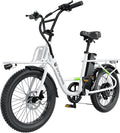 isinwheel U7 E Bike for Adults Electric Bike with Dual Cargo Rack, 48V 1000W Peak Ebikes for Adults, 7 Speed Gear, 20mph Step Thru Cruiser Electric Bicycles, 20" × 3“ Fat Tire Ebike