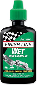 Finish Line Wet Bicycle Chain Lube – Long-Lasting Wet Style Lubricant for Road, Mountain, and Gravel Bikes – Reduces Friction and Repels Water – 2oz Drip Bottle