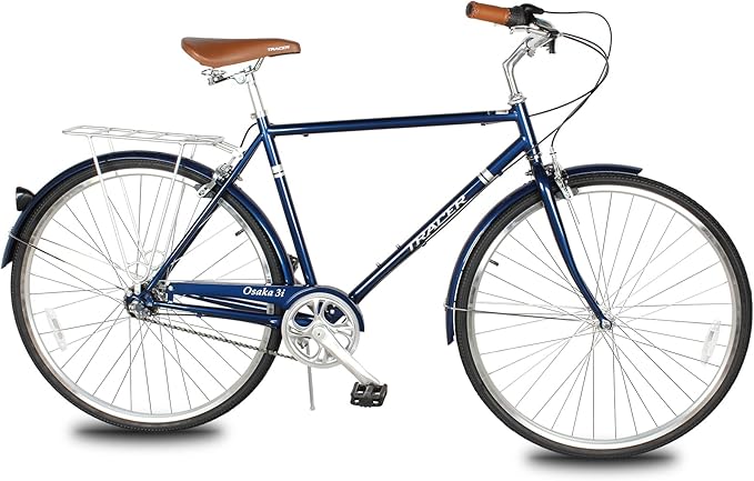 Tracer Osaka Hybrid Bikes, Steel Frame, Shimano Nexus Inter 3/7 Speed, Brown Seat Brown Grips, Road Bike, City Bike, Multiple Colors